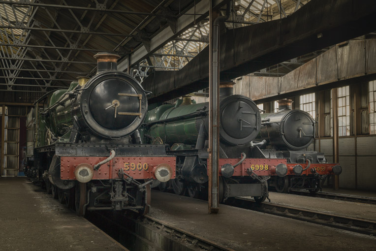 Locos inside the engine shed