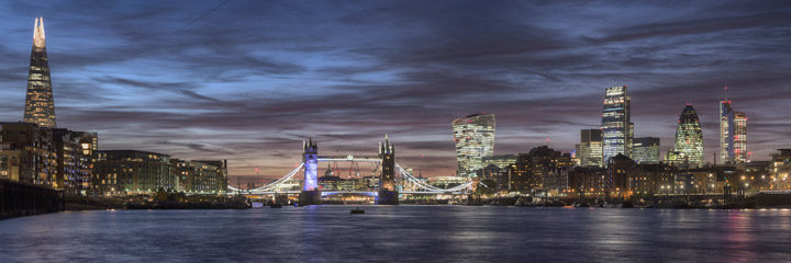Panoramic View of the London Skyline, 2015