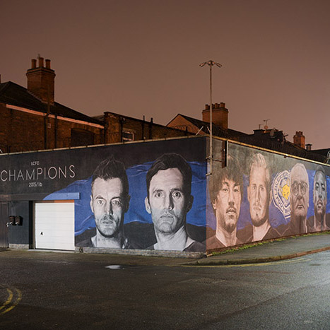 Mural of Leicester city Champions 2016