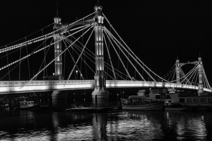  Black and white photo of Albert Bridge