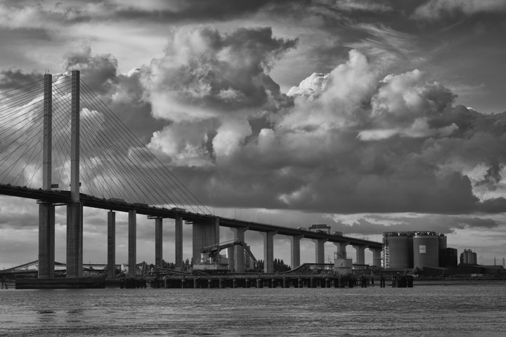  Black and white photo of Queen Elizabeth 2 Bridge