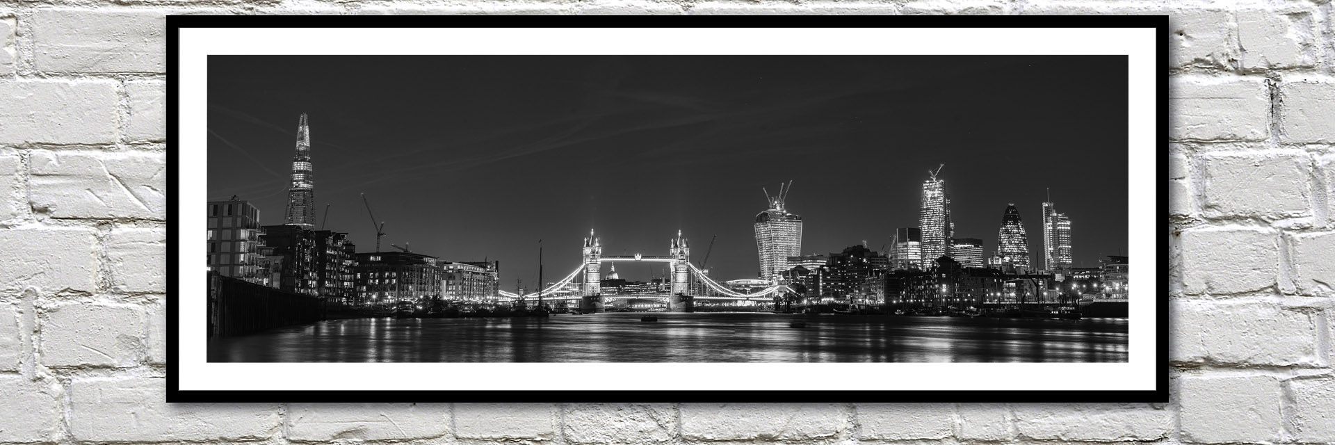 Office art ideas London black and white verticals