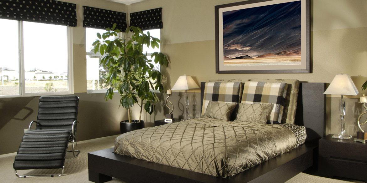 Art for the homeFramed print of the Atacama desert in a bedroom