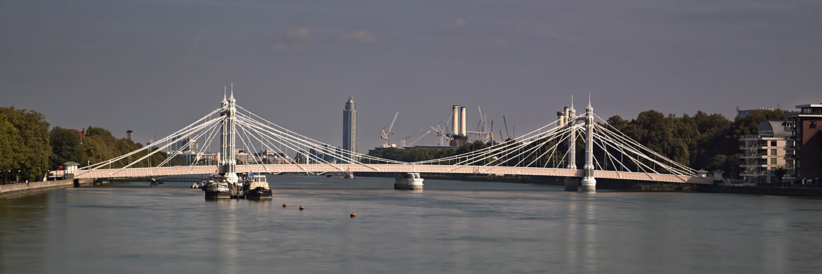 Panoramic photograph of the Albert Bridge