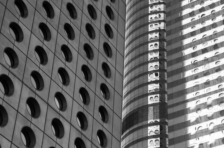 Architectural Detail Hong Kong 4 in black and white