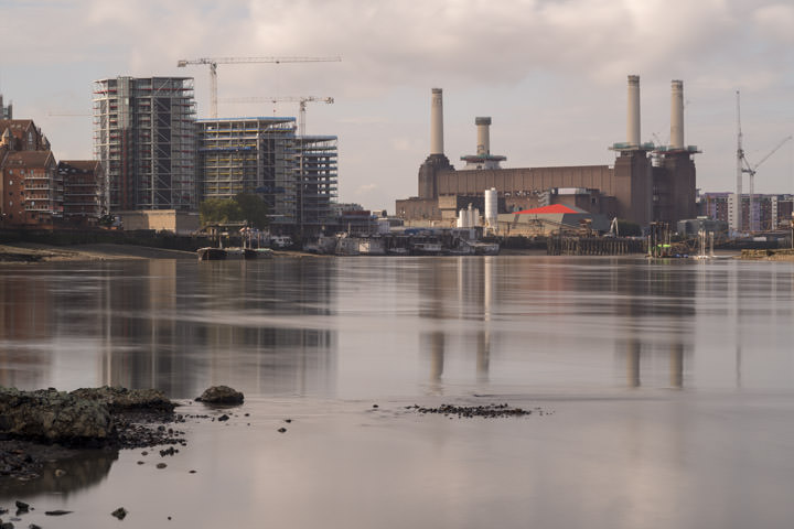 Battersea Power Station in urban London scene