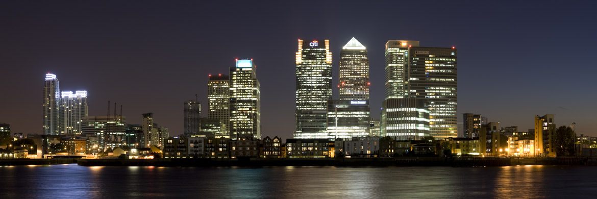 Photograph of Canary Wharf at Night 2