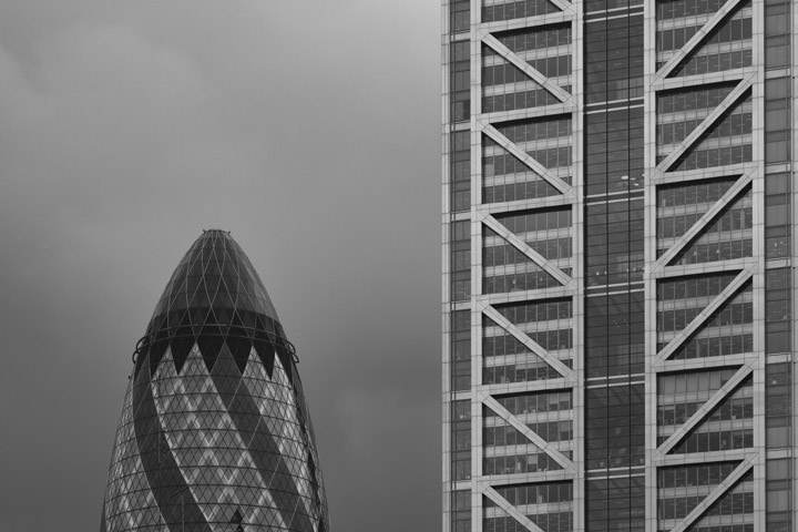 Photograph of Gherkin and Heron Tower 3