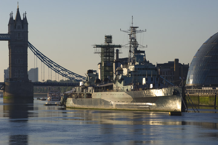 HMS Belfast and Tower Bridge in Soft morning light