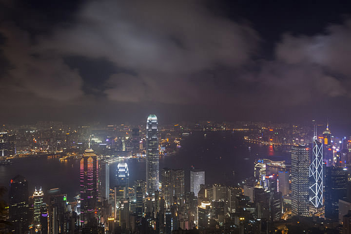 Hong Kong Skyline at night from Victoria Peak