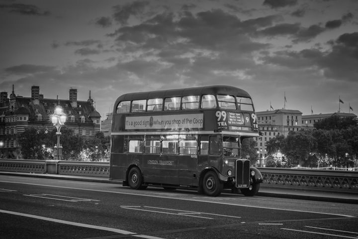 Photograph of London Bus Westminster Bridge 1
