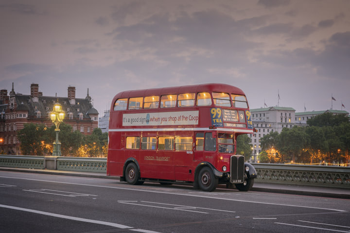 Photograph of London Bus Westminster Bridge 2