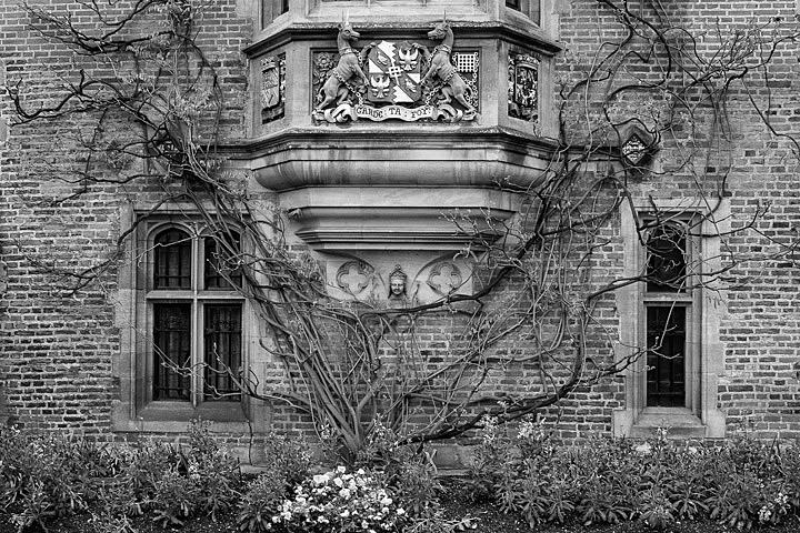 Magdalen College 1  in Cambridge, England in black and white