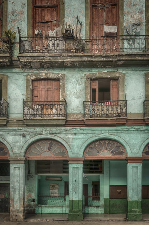 Colourful building in Old Havana Cuba