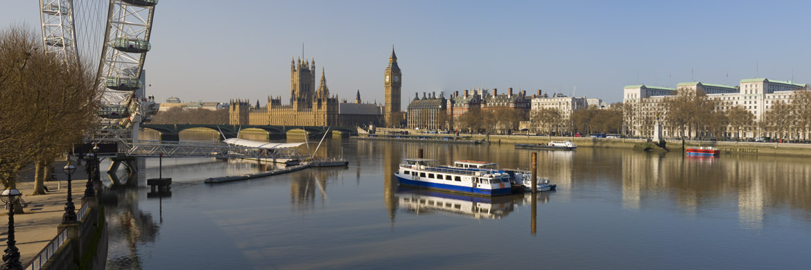 panoramic View of River Thames at Westminster 