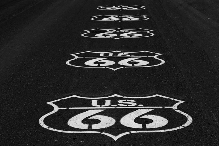 Road Markings -  Route 66 Arizona 