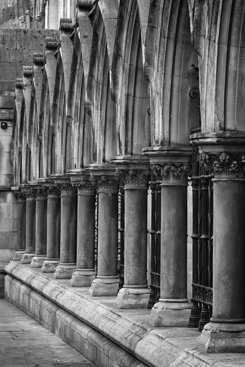 Pillar detail of the Royal Courts of Justice in London