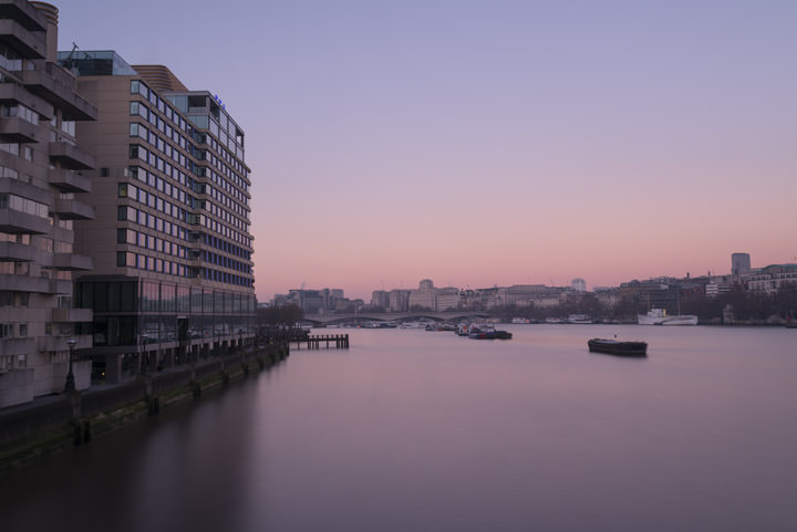 Sunrise at Sea containers House Mondrian Hotel on the River Thames at Southwark 