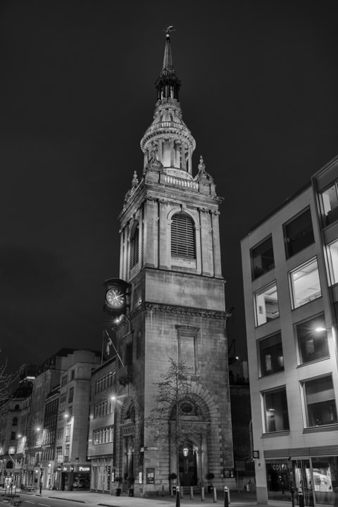 Photograph of St Mary Le Bow At Night