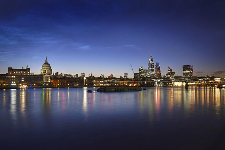 St Pauls City Skyline and city of  London skyscrapers at Dawn
