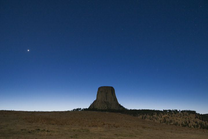 Photograph of Stars over Devils Tower