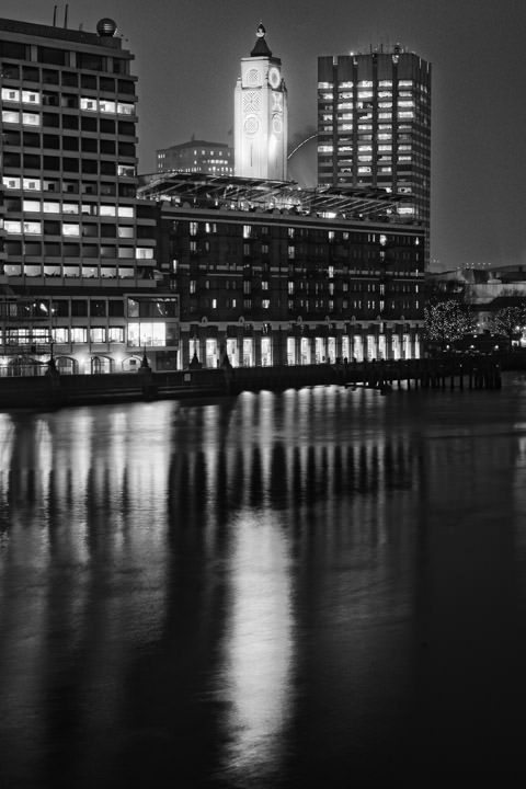 Photograph of The Oxo Tower at night