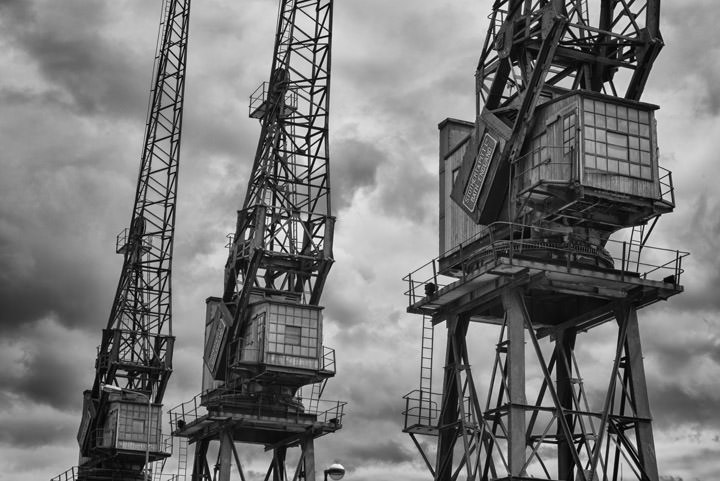West India Dock Cranes at Tower Hamlets showing detail