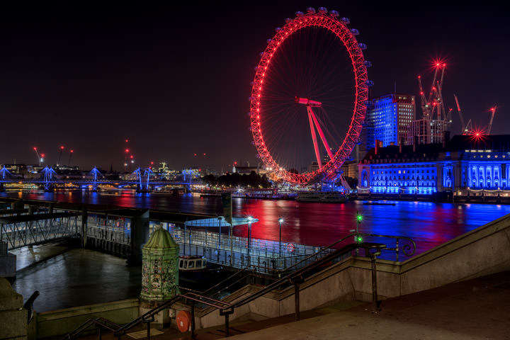 View from Westminster Pier with London Eye in background