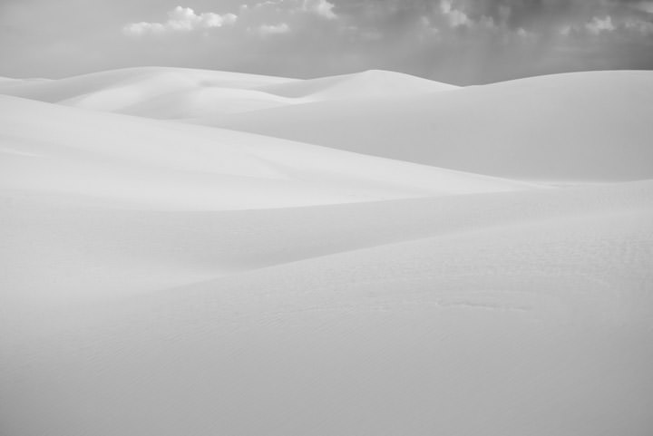 Sweeping White Sand Dunes in New Mexico USA