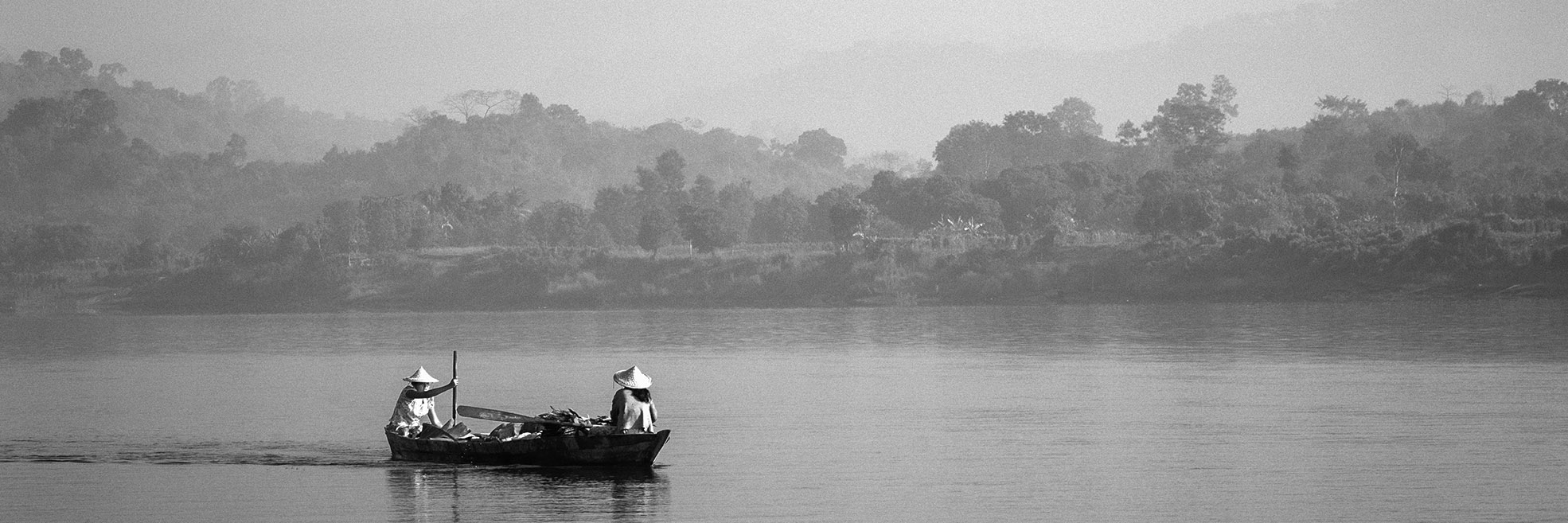 Boat on the Kaladan River in Myanmar
