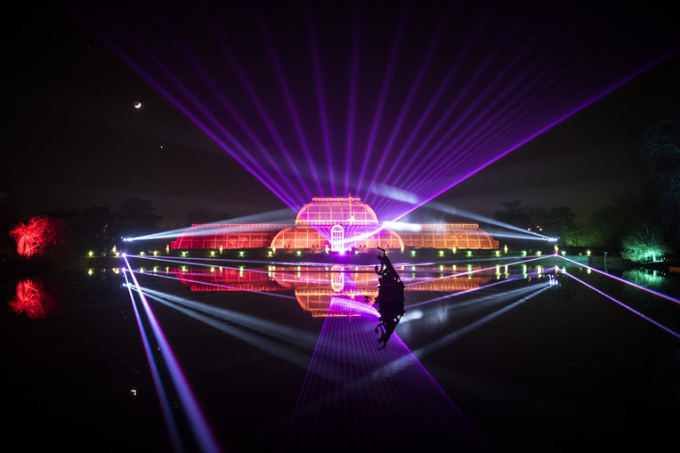 Christmas at Kew Laser Lights over the Palm House