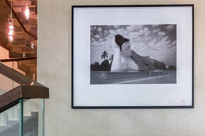 Close up of Reclining Buddha at Bago, Myanmar on display at Fairmont the Palm Dubai