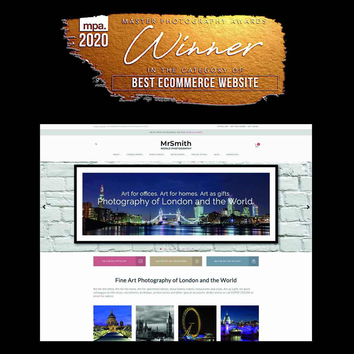 Winner best international commerce website of the year