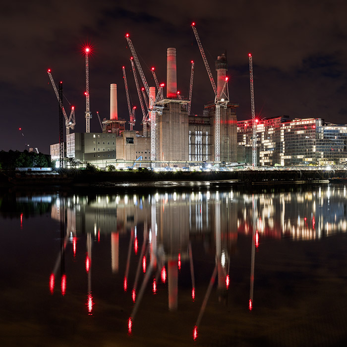 Battersea Power Station Cranes during Redevelopment 