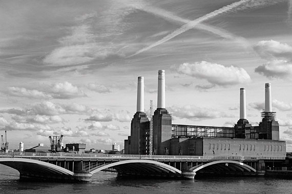Battersea Power Station black and white photograph