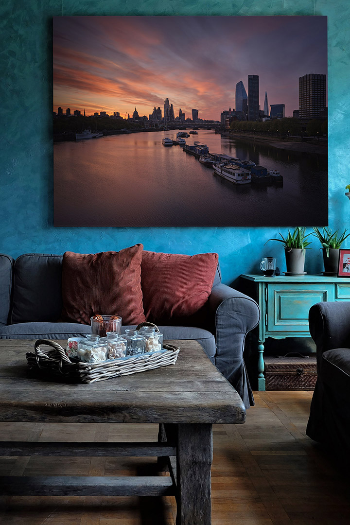 Art for the home bold print in colourful room