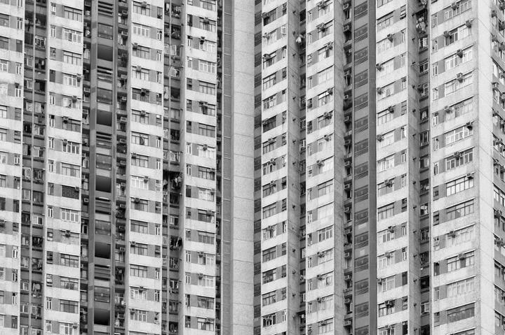 Architectural Detail Hong Kong 7 in black and white