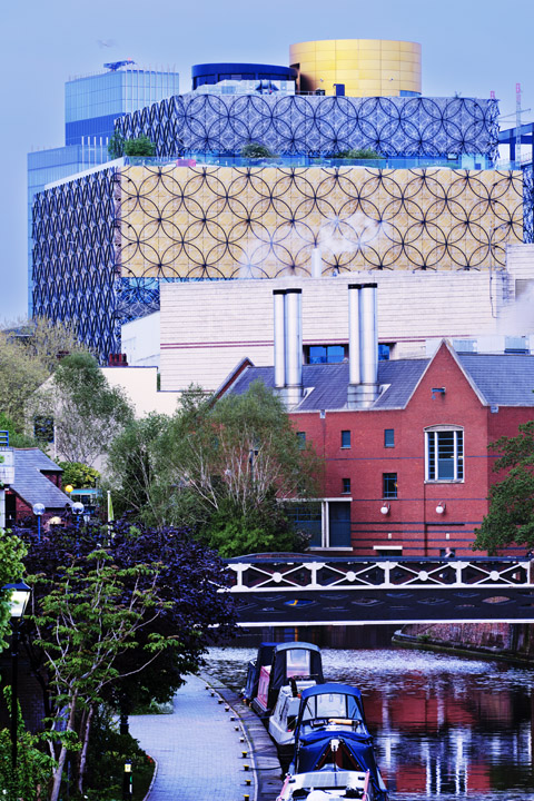 Photograph of Birmingham Library from Canal