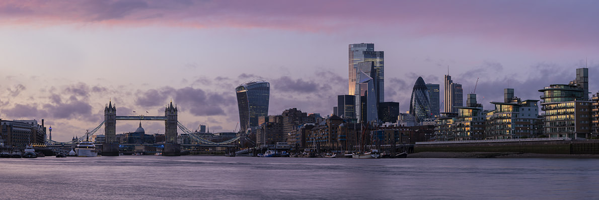 City of London Skyline Pink