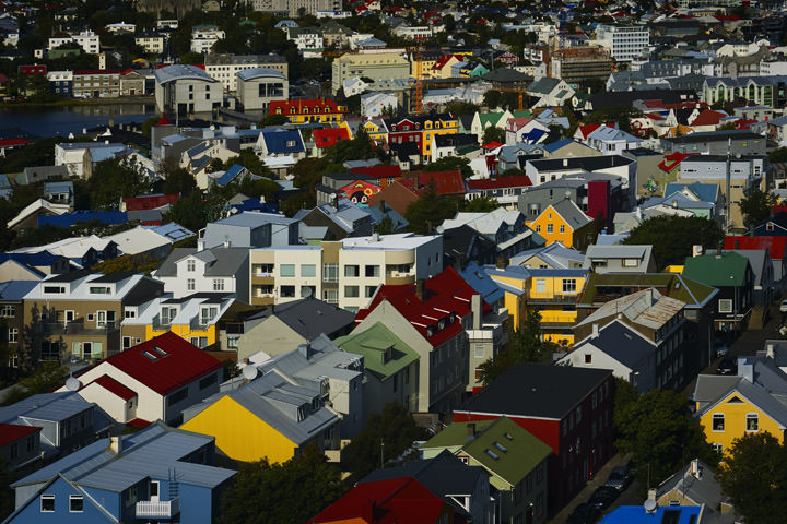 Photograph of Coloured Houses Reykjavik 1