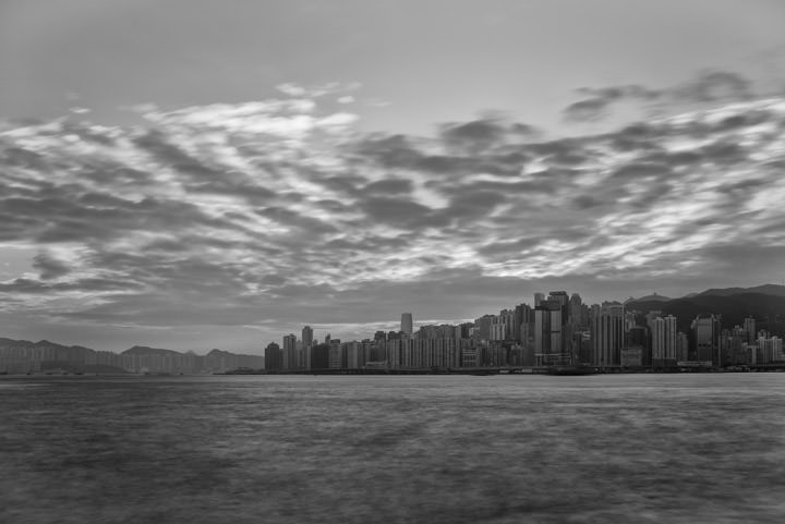 Hong Kong Skyline 19 in black and white