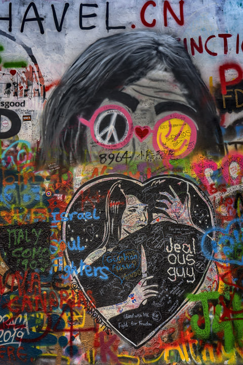 Photograph of John Lennon Wall Prague
