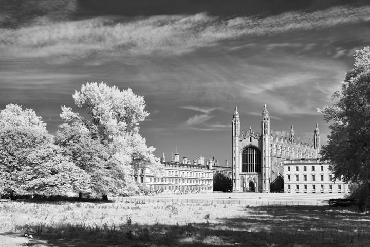 Kings College in Cambridge, England  in Infra Red