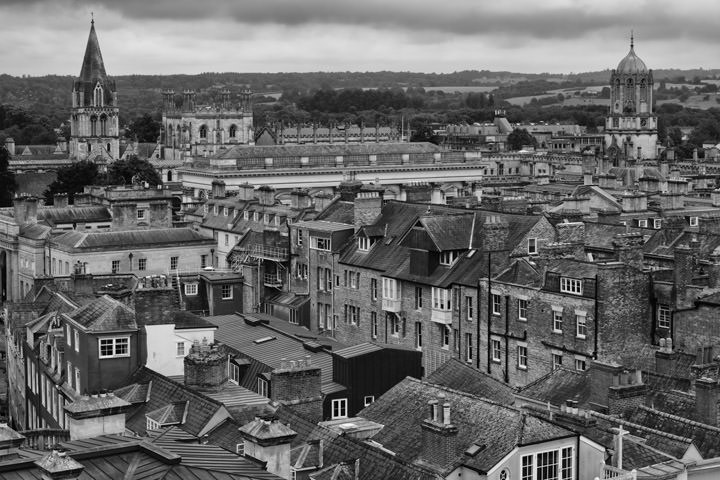 Oxford Rooftops Black and White