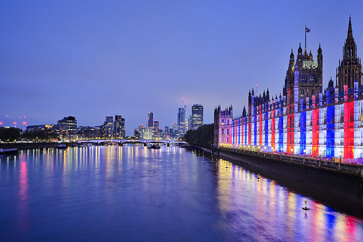 Photograph of Parliament Red White Blue