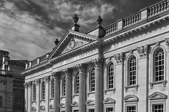 Senate House 1  in Cambridge, England in black and white