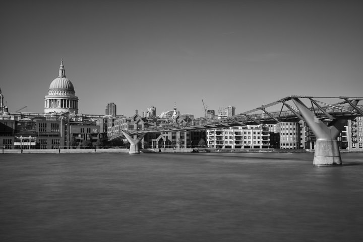 Photograph of St Pauls Cathedral and Millennium Bridge