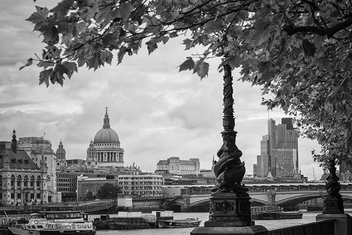 St Pauls and City of London Skyline 62 in black and white