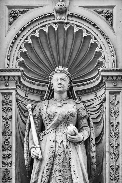 Detail of Temple Bar Statue opposite the Royal Courts of Justice in London