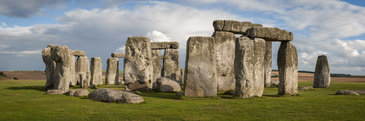 Colour Panoramic Photogrpah of Stone Henge in Wiltshire England